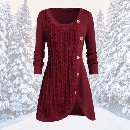 Damen Strickkleid Warm Elegant