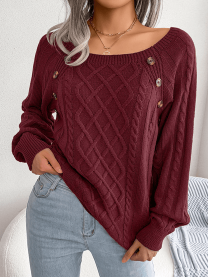 Eleganter Damenpullover mit Knöpfen