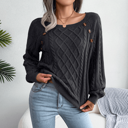 Eleganter Damenpullover mit Knöpfen