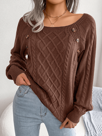 Eleganter Damenpullover mit Knöpfen