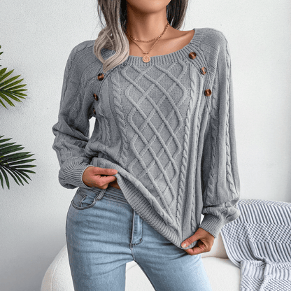 Eleganter Damenpullover mit Knöpfen