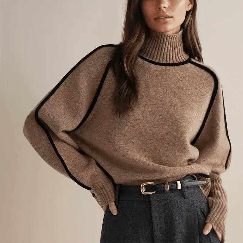 Eleganter Damen Rollkragenpullover Oversized Style