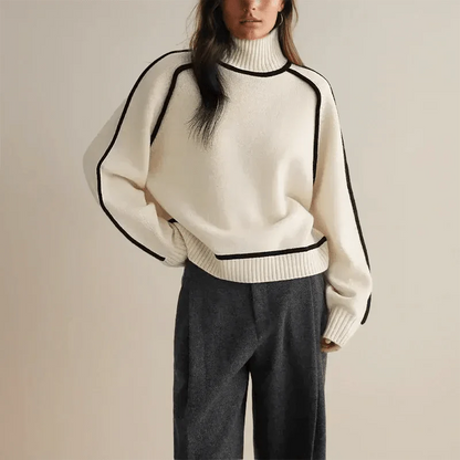 Eleganter Damen Rollkragenpullover Oversized Style - IdealeKleiden