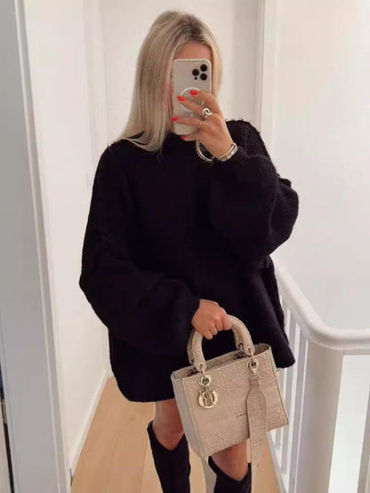 Großer Strickpullover Oversized Ballonärmel