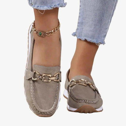 Damen Loafers mit Metallic Kette