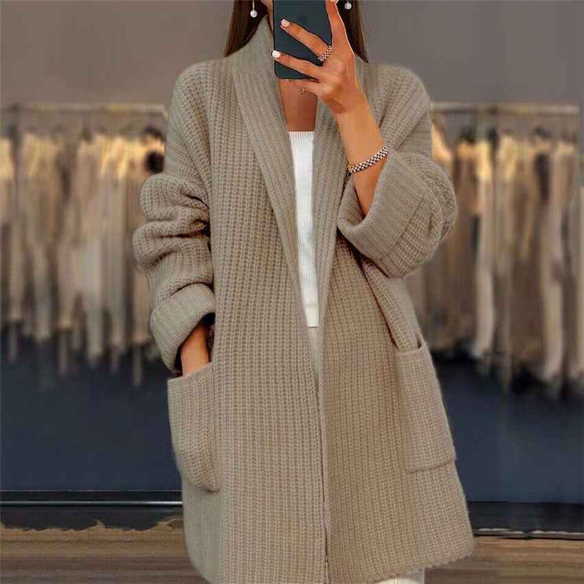 Lange Strickjacke Bequem Oversized