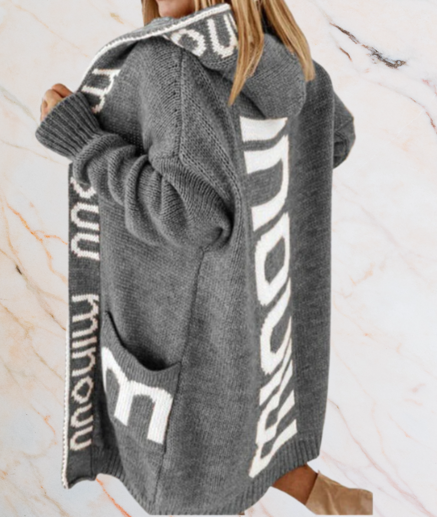 Übergrößer Pullover Langarm Statement Design