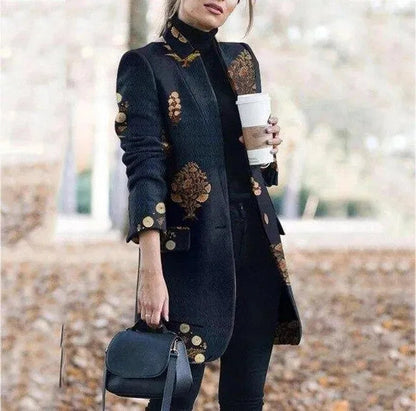 Eleganter Damen Blazer Lang Vintage Style