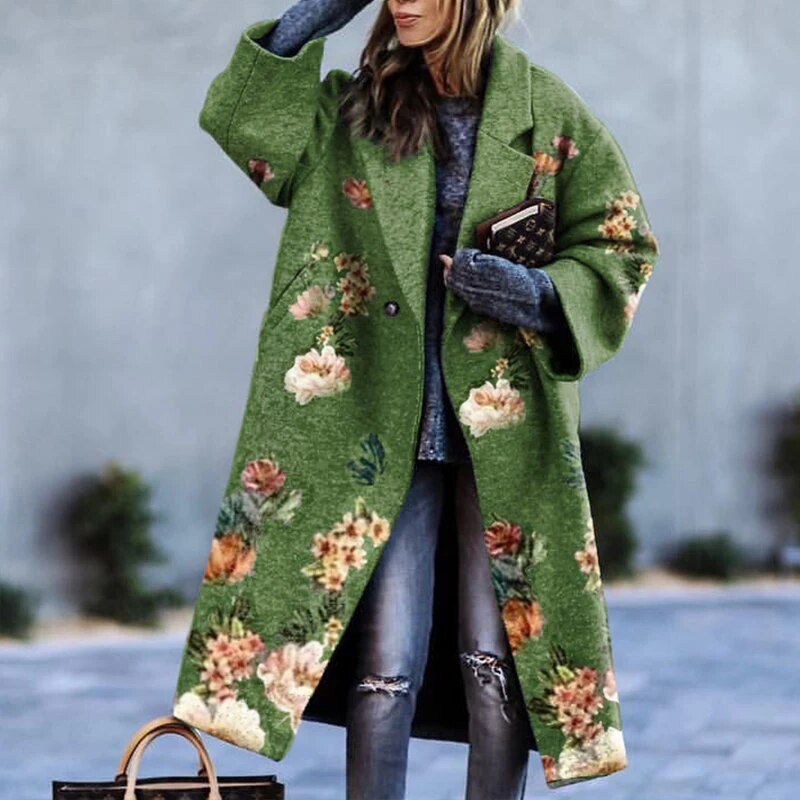 Stylische Damen Winter Trenchcoat Lang