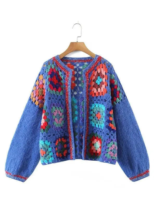 Frauen Häkel Pullover Strickjacke Elegante - IdealeKleiden