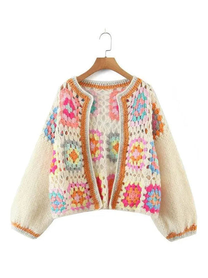 Frauen Häkel Pullover Strickjacke Elegante