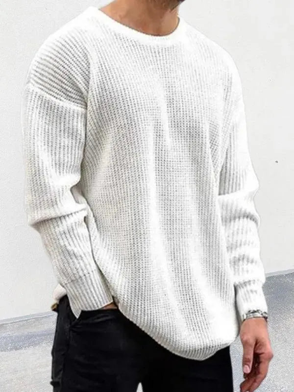 Klassischer Rundhals Pullover Männer - IdealeKleiden
