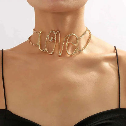 Glamour Halskette mit Kettengliedern Goldton