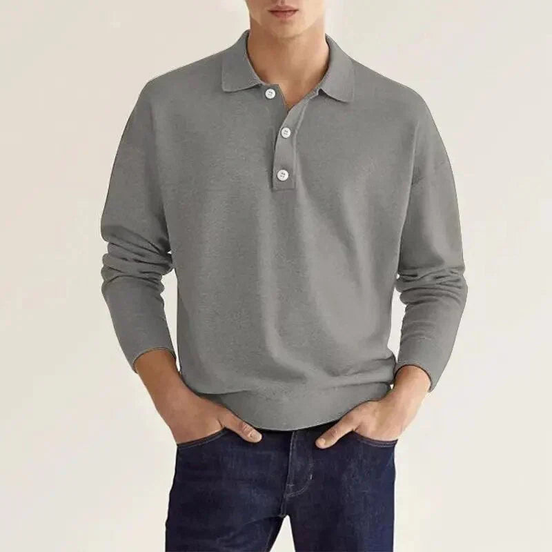 Herren Langarm Poloshirt Elegant Style
