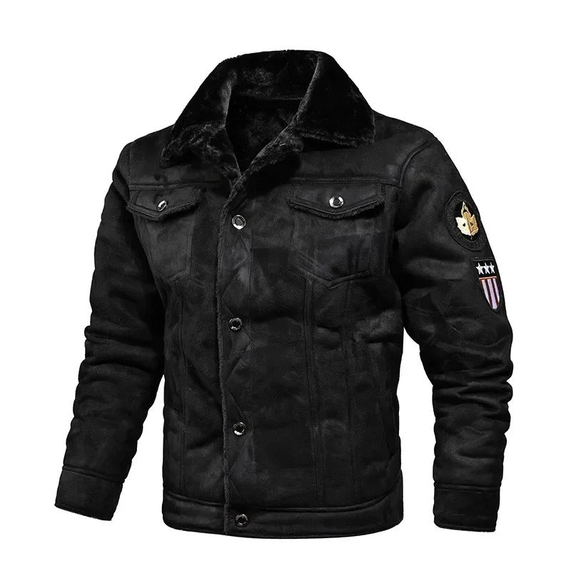 Luxus Lederjacke Übergroß Samtinnenfutter