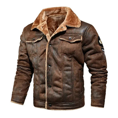 Luxus Lederjacke Übergroß Samtinnenfutter - IdealeKleiden