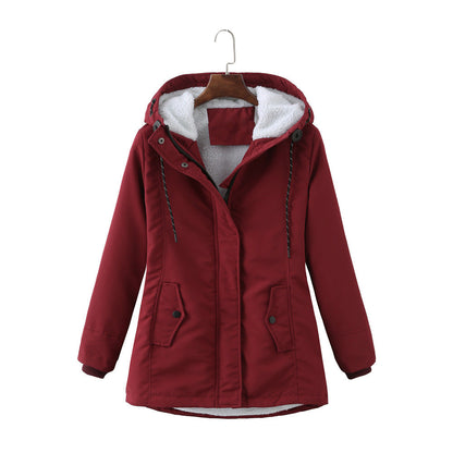 Luxus Damen Wintermantel Elegent Schwarz