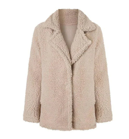 Damen Weich Teddy Winterjacke Warm