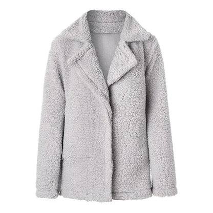 Damen Weich Teddy Winterjacke Warm
