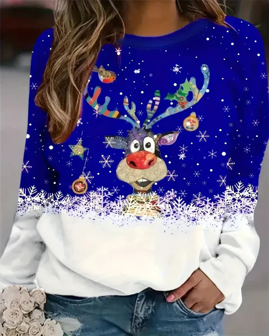 Damen Pullover Rundhals Langarm