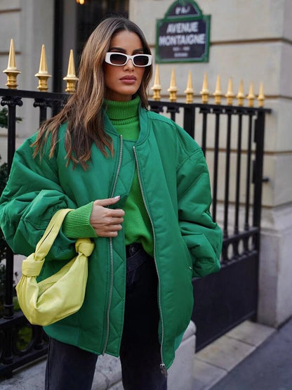 Damen Bomberjacke Groß Größe Oversized Style