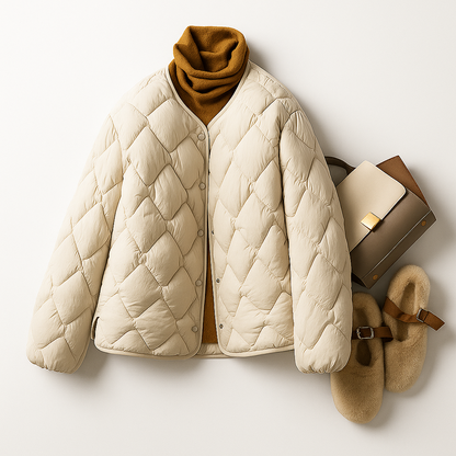 Damen Winterjacke Warm Gesteppt Leicht