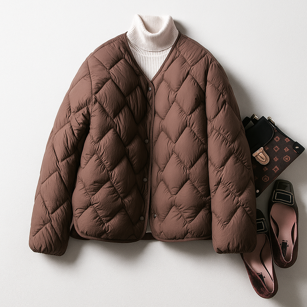 Damen Winterjacke Warm Gesteppt Leicht
