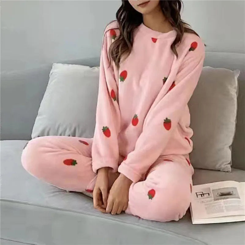 Weiche Fleece Schlafanzüge Damen - Warm & Bequem