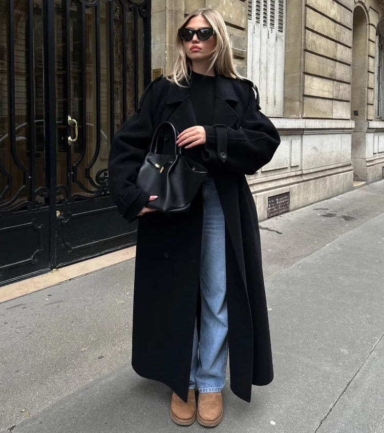 Damen Wintermantel Lang Oversized Wärme - IdealeKleiden