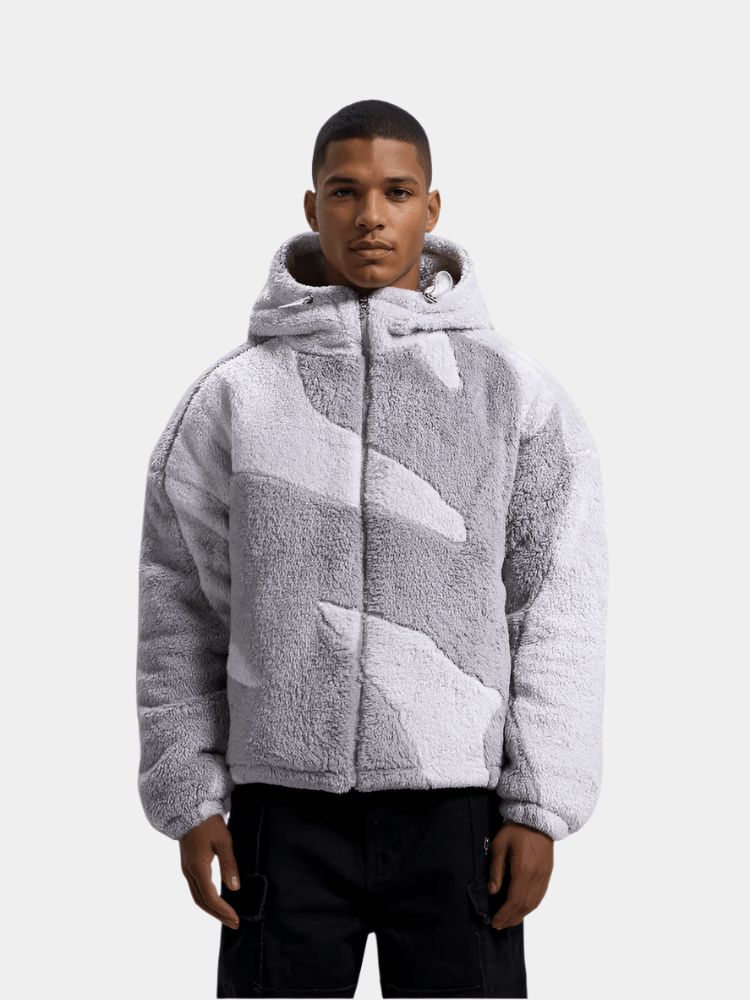 Herren Fleecejacke Kapuzenjacke Warm Zip-Up - IdealeKleiden