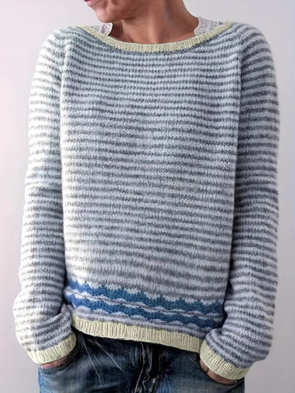 Frauen Pullover Streifen Modern Style