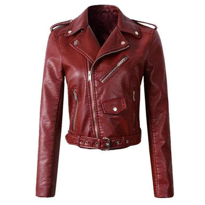 Stylische Lederjacke Damen Trendy
