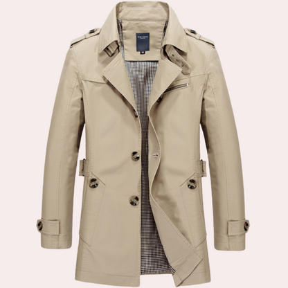Herren Trenchcoat Elegant Frühjahrsmantel Moderne Style