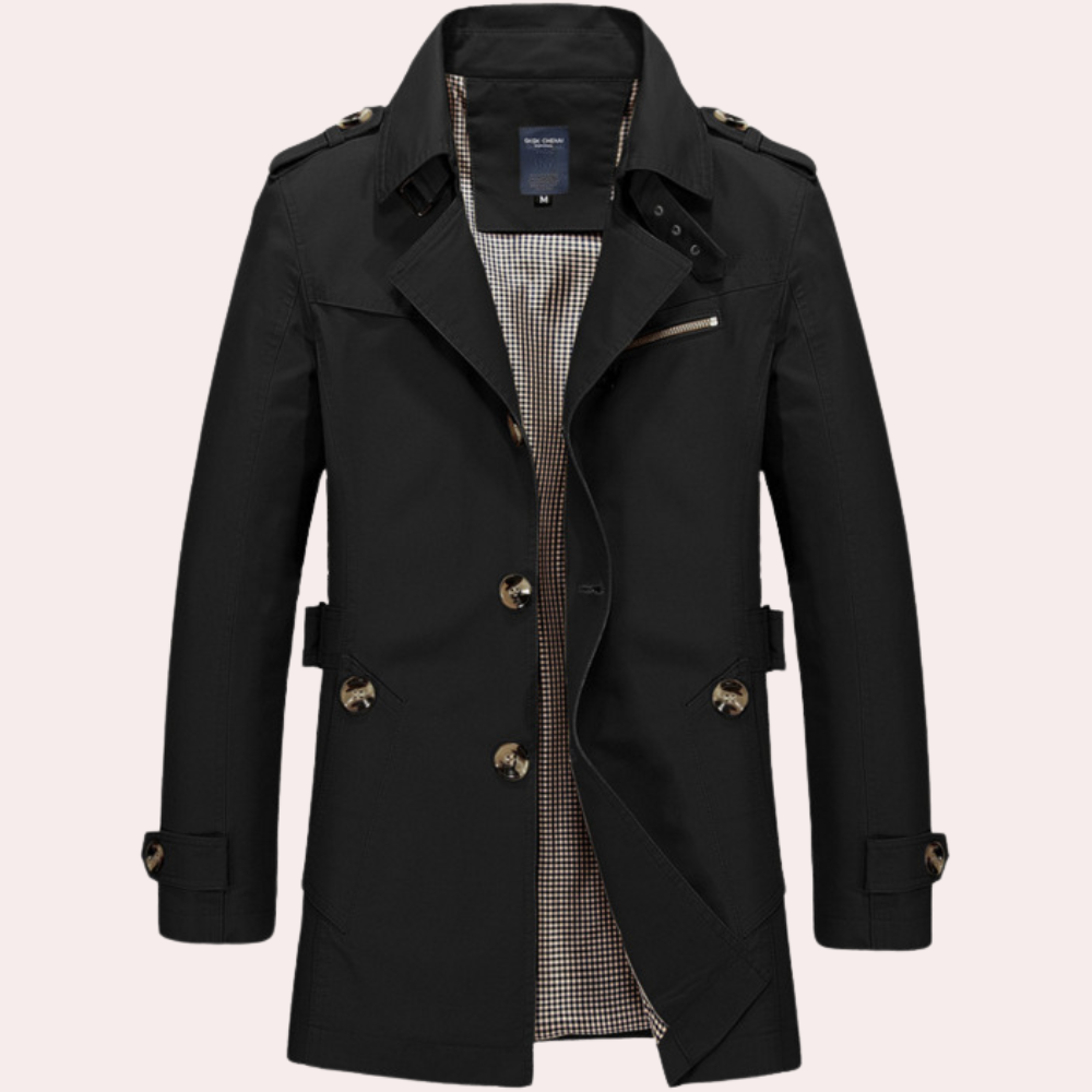Herren Trenchcoat Elegant Frühjahrsmantel Moderne Style