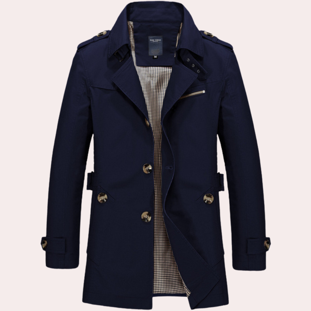 Herren Trenchcoat Elegant Frühjahrsmantel Moderne Style