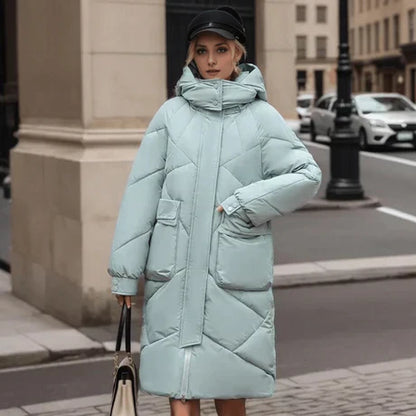 Warme Oversized-Jacke Kapuze Mittellang