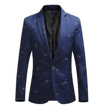 Stylischer Herrenblazer Weißer Druck