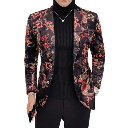 Herren Blazer Korallenmuster Elegant
