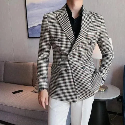 Herren Blazer Doppelreihig Elegant Modern
