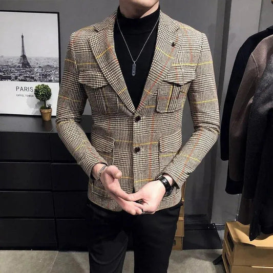 Herren Blazer Karo Houndstooth Modern - IdealeKleiden