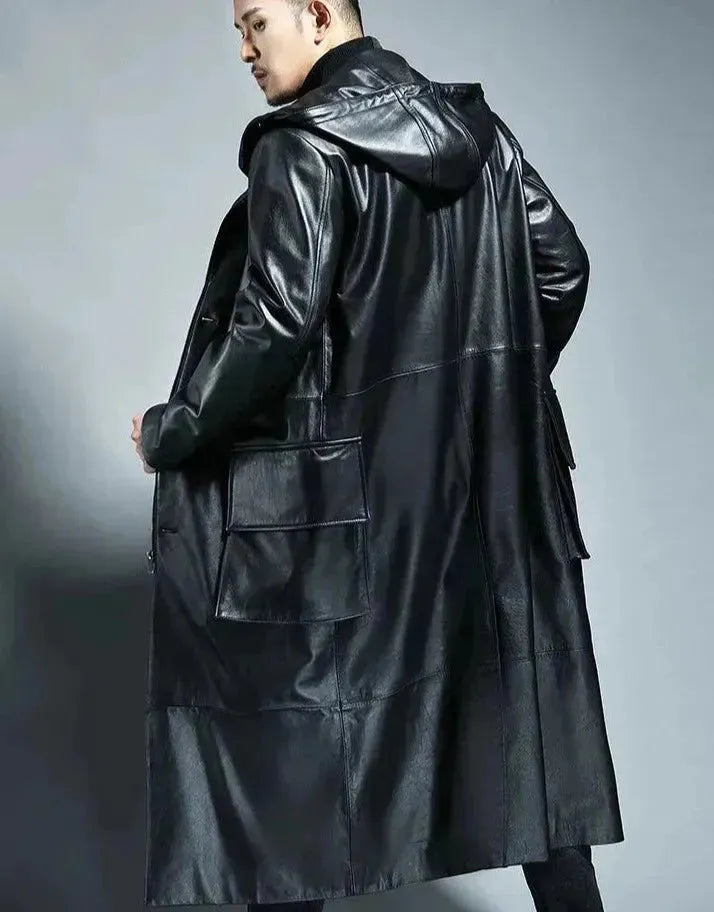 Herren Ledercoat Elegant Lang