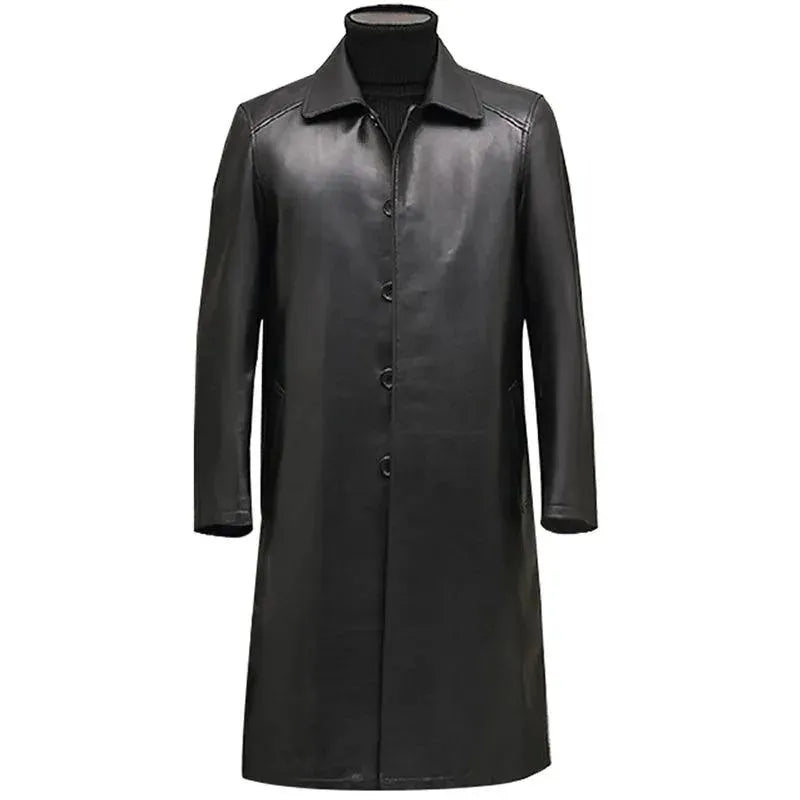 Herren Ledermantel Elegantes Design