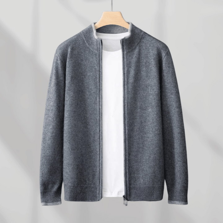 Herren Cashmere Jacke Elegant Zip