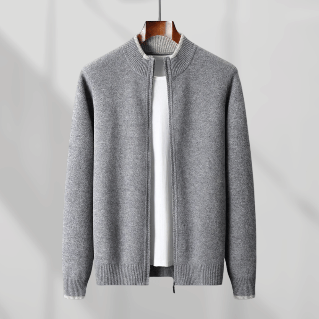 Herren Cashmere Jacke Elegant Zip