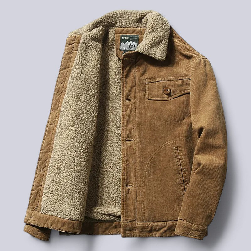 Herren Cordjacke Herbst Warm Isoliert
