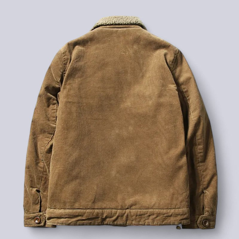 Herren Cordjacke Herbst Warm Isoliert - IdealeKleiden