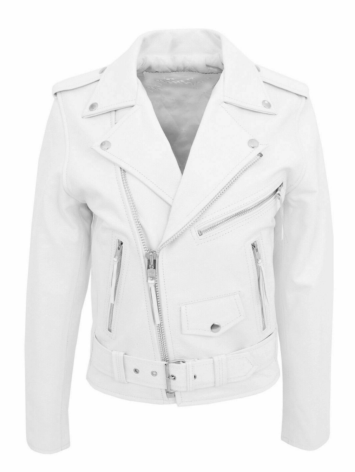 Herren Lederjacke Biker Style Asymmetrisch