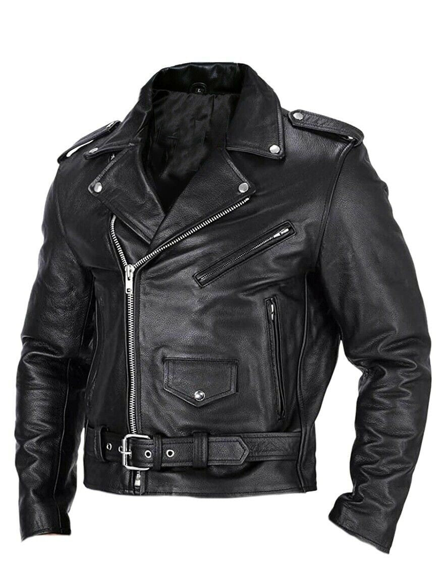 Herren Lederjacke Biker Style Asymmetrisch - IdealeKleiden