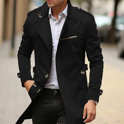 Herren Trenchcoat Elegant Baumwolle