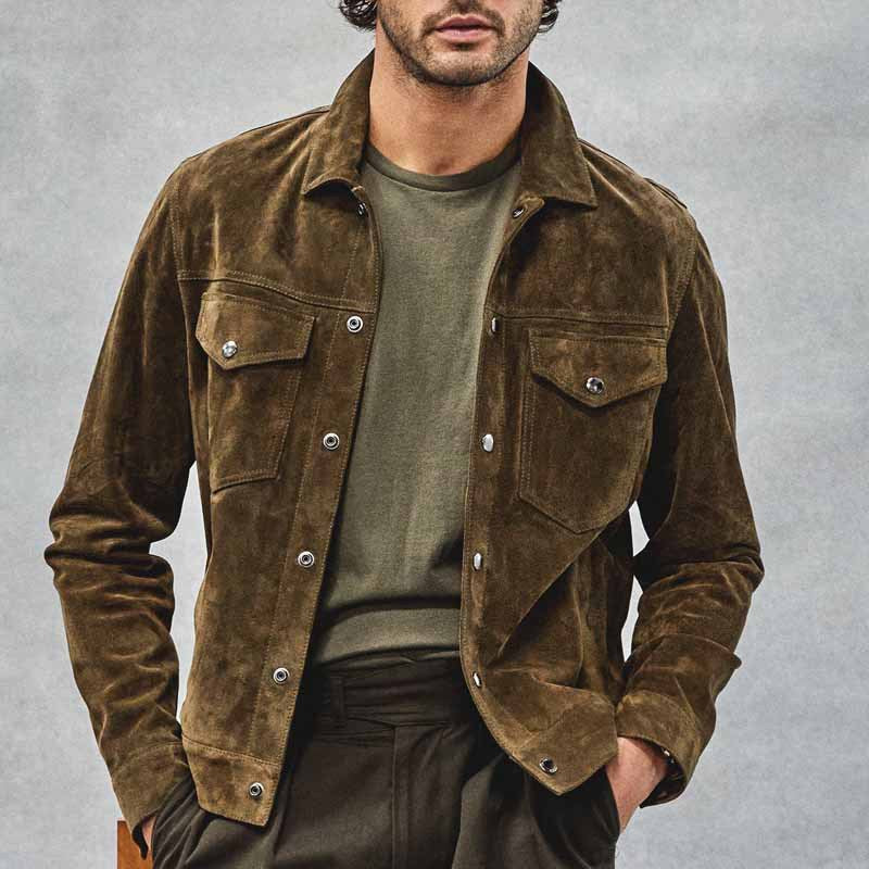 Herren Retro Cordjacke mit Brusttaschen